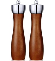 Akasya Komple Ahşap Tuz Karabiber Değirmeni Baharat Öğütücüsü 21 Cm - 2 Adet - 391