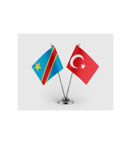 Demokratik Kongo Cumhuriyeti ve Türkiye Bayrağı İkili Saten Masa Bayrağı Takımı