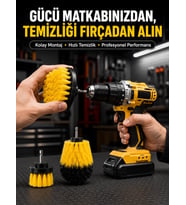 Matkap Uyumlu Temizlik Fırçası Seti 3’lü Çok Amaçlı