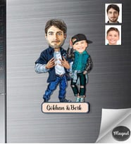 Kişiye Özel Babalar Günü Günü Ahşap Magnet -5