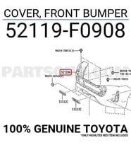 Toyota Yaris 2020 Sonrası Ön Sağ Sis Lamba Kapağı Oem No (52113K0010)