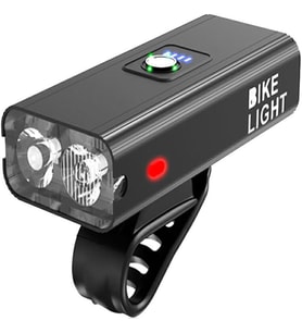 FORTE GT 6051 Bisiklet 2 x T6 Led Ön Far USB Şarjlı Alüminyum Alaşım Siyah