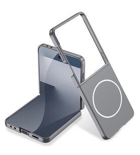 Lexroo Galaxy Z Flip 7 Kılıf Wireless Şarj Özellikli Kıpta M-safe Kılıf - Gri