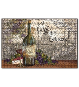 Cakapuzzle Toskana Kırmızı Şarap Kadeh Üzüm Peynir  Puzzle Yapboz MDF (Ahşap) (120 Parça)