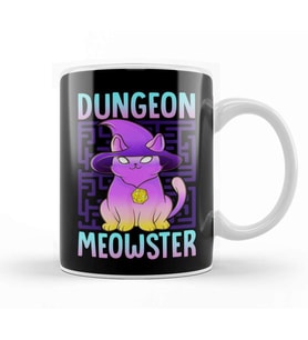 Dungeon Meowster Tabletop Gamer Kupa Bardak Porselen