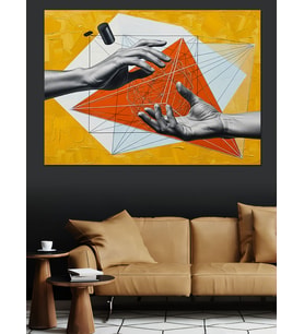 Geometrik Soyut Sanat Dekoratif Kanvas - Mdf Ahşap Tablo