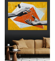Geometrik Soyut Sanat Dekoratif Kanvas - Mdf Ahşap Tablo