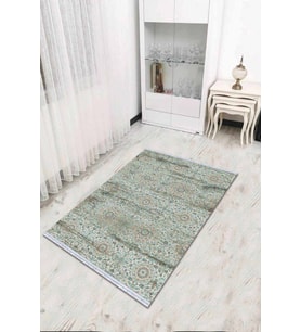 Mavi Spor Desen Dokuma Pamuk Taban Kaymaz Kilim KLM050