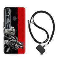 Tecno Spark 6 6 Go 8C 8 Pro 7 7 Pro Kılıf Boyun Askılı Silikon Çılgın Kedi 1674