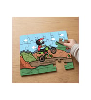 Motor Yarışı Tasarımlı 24 Parça Ahşap Çocuk Puzzle
