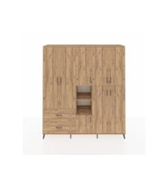 Hyperion Gardrop 12 Raflı 2 Çekmeceli Tek Askılı 220x44x243 Çam-Çam/Çam