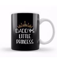 Daddy's Little Princess White Font Gold Tiara Kupa Bardak Porselen