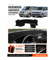 VOLKSWAGEN TRANSPORTER T5 TEK KAPAKLI (2003-2016) Uyumlu Torpido Örtüsü Torpido Kılıfı - Siyah