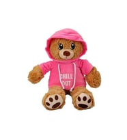 Puffy Friends Kapşonlu Peluş Ayı 30 cm 31926 Pembe (Baskılı)