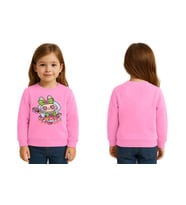 Unisex Labubu Baskılı Çocuk Swaetshirt 3 İplik Şardonlu (Pembe)