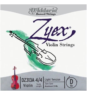 D'Addario DZ313A Zyex Tek Keman Re (D) Teli (4/4)  Alüminyum Sargılı Sıcak Karakter Esnek Yapı ve Hassas Duyarlılık