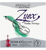 D'Addario DZ313A Zyex Tek Keman Re (D) Teli (4/4)  Alüminyum Sargılı Sıcak Karakter Esnek Yapı ve Hassas Duyarlılık