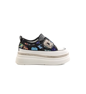 Guja Siyah Yüksek Taban Taş İşlemeli Kadın Sneaker 25Y423-1 Z