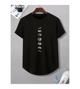 Tasarım Ayın Evreleri Baskılı Tshirt (STD)