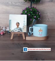 Unicorn Fotoğraflı Dekoratif Taş, Kupa Bardak Beyaz Hediye (Model 8)