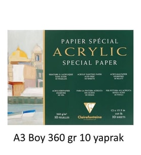 Clairefontaine Acrylic Special Paper Akrilik Blok A3 360 gr 10 Yaprak 