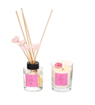 100 ml Rosewood Oda Kokusu ve Vegan Mum Seti (Pembe)