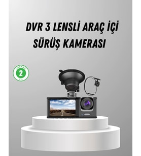 Üç Kameralı Araç Dvr Full Hd Gece Görüşlü Ve 2 İnç Ips Ekranlı