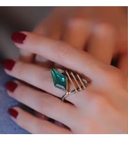 Peridot Taşlı Gümüş Otantik Yüzük