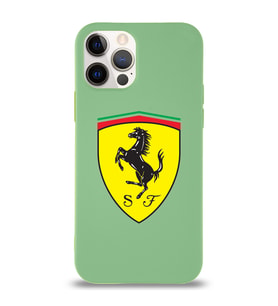 Apple iPhone 12 Pro  Lansman Kılıf Ferrari Tasarımlı Altı Kapalı İçi Kadife Kaplı  Kapak (Şeffaf)