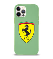 Apple iPhone 12 Pro  Lansman Kılıf Ferrari Tasarımlı Altı Kapalı İçi Kadife Kaplı  Kapak (Şeffaf)