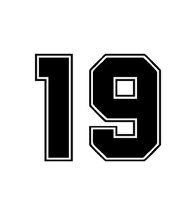Dış Kontürlü 19 Numara Sayısı Sticker Yapıştırma