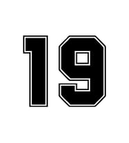Dış Kontürlü 19 Numara Sayısı Sticker Yapıştırma