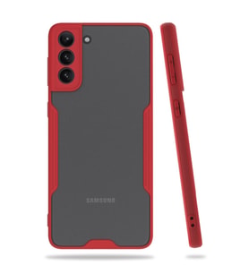 Northcity Samsung Galaxy S21 Plus Kılıf Platin Silikon - Kırmızı