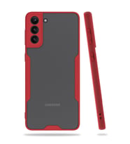 Northcity Samsung Galaxy S21 Plus Kılıf Platin Silikon - Kırmızı
