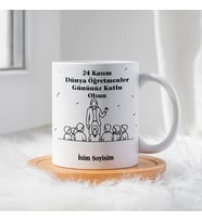 Öğretmenler Günü İçin Kişiye Özel Porselen Kupa Bardak - BY-KP-0000278 (Beyaz)