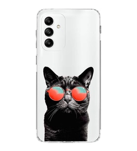 PrintiFy Samsung Galaxy M13 ile Uyumlu 1mm Slim Fit Kedi 3 050d Baskılı Şeffaf  Kılıf