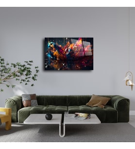 Leylaser Karışık Desenler Cam Tablo Duvar Dekoru 8