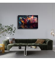 Leylaser Karışık Desenler Cam Tablo Duvar Dekoru 8