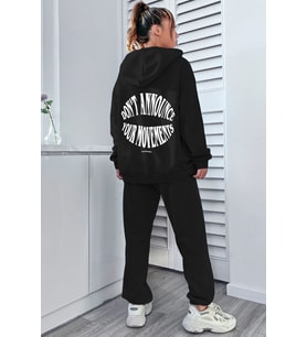 Unisex Dont Baskılı Eşofman Takımı (Siyah)