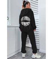 Unisex Dont Baskılı Eşofman Takımı (Siyah)