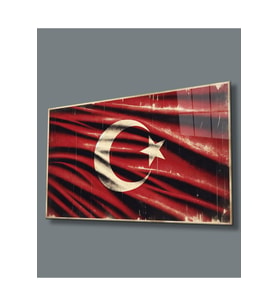Milli Görkem Cam Tablo Hediyelik Büyük Tablo Ev Ofis Dekoru (Çok Renkli)