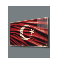 Milli Görkem Cam Tablo Hediyelik Büyük Tablo Ev Ofis Dekoru (Çok Renkli)