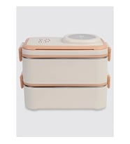 UZSPACE VGN-8023-8052 PASLANMAZ ÇELİK YEMEK KABI 2 KATLI BÖLMELİ - LUNCH BOX 1200 ML PEACH WHITE