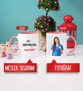Odyolog Kupa Bardak Pembe Fotoğraflı