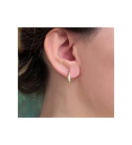 Zirkon Taşlı Gold Halka Küpe