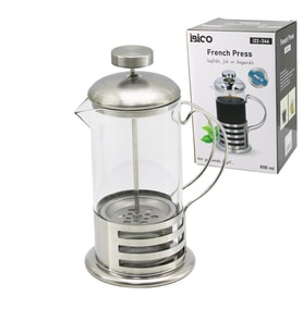 FRENCH PRESS METAL KAFES - METAL KAPAK 800ML CAM BİTKİ SÜZGEÇİ (5343)