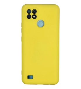Realme C21 Kılıf Nano içi Kadife Silikon - Sarı