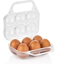 Saplı 6'lı Yumurta Taşıma Kutusu, Plastik Buzdolabı İçin Yumurtalık Pikniklik Pratik Yumurta Taşıma Kabı (Şeffaf, 1 Adet)