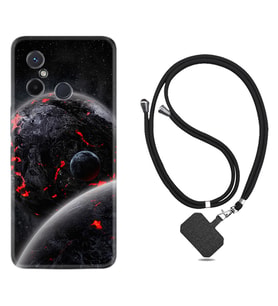 Xiaomi Redmi 12C Kılıf Resimli Boyun Askılı İpli Desenli Silikon Series Dark World 1867