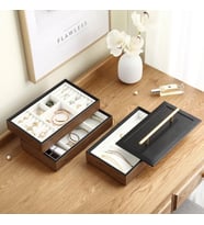 VALTURKEY 3-Layers Luxury Wood Jewelry Box